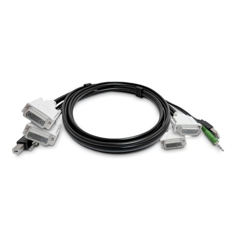 StarTech.com Câble KVM Double DVI de 3 m, USB 2.0, Audio 3,5 mm, Câble Combiné Universellement Compatible pour Switch KVM, Conforme TAA
