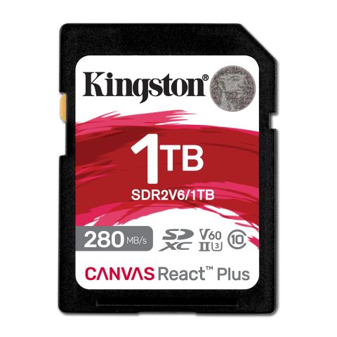 Kingston Technology 1TB Canvas React Plus SDXC UHS-II 280R/150W U3 V60 for Full HD/4K