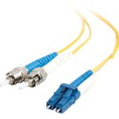 C2G LC-ST 9/125 OS1 Duplex Singlemode PVC Fiber Optic Cable (LSZH)
