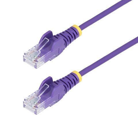 StarTech.com Câble Ethernet CAT6 Violet Fin de 7m, Sans Accroc, 100W PoE, UTP, LSZH, Fil de Cuivre Pur 28AWG, Cordon Patch Réseau RJ45 avec Serre-Câble, Contrôlé Fluke