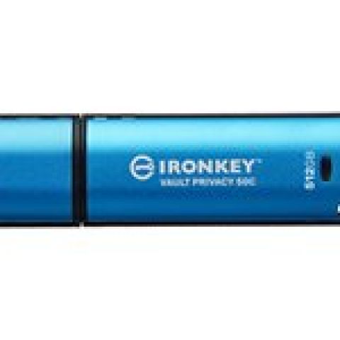 Kingston Technology IronKey VP50 lecteur USB flash 512 Go USB Type-C 3.2 Gen 1 (3.1 Gen 1) Noir, Bleu
