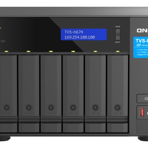 QNAP TVS-H674T-I5-32G serveur de stockage NAS Tower Intel® Core™ i5 i5-12400 32 Go DDR4 HDD QNAP QTS Noir