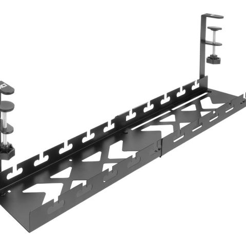 ACT Plateau de gestion des câbles extensible sous le bureau avec fixation par pince 43 - 72 cm