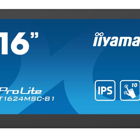 iiyama T1624MSC-B1 affichage de messages Écran plat interactif 39,6 cm (15.6") IPS 450 cd/m² Full HD Noir Écran tactile 24/7