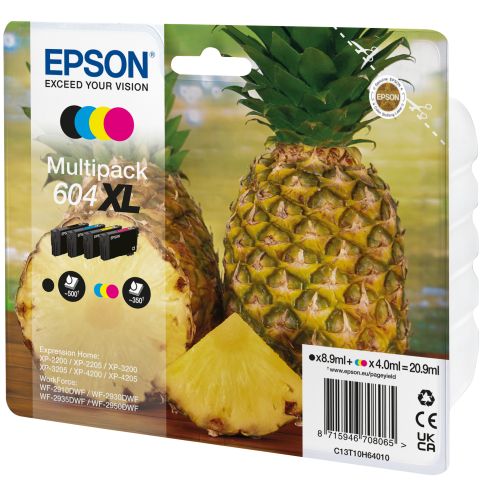 Epson 604XL cartouche d'encre 4 pièce(s) Original Rendement élevé (XL) Noir, Cyan, Magenta, Jaune