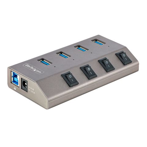 StarTech.com Hub USB-C avec Auto-Alimenté à 4 Ports - Hub USB Type C vers USB-A pour PC de Bureau/Portable - Hub USB 3.0 5Gbps avec Alimentation 4 Ports - Splitter USB 3.0 avec BC 1.2