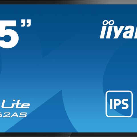 iiyama T6562AS-B1 affichage de messages Écran plat interactif 163,8 cm (64.5") IPS 500 cd/m² 4K Ultra HD Noir Écran tactile Intégré dans le processeur Android 8.0 24/7