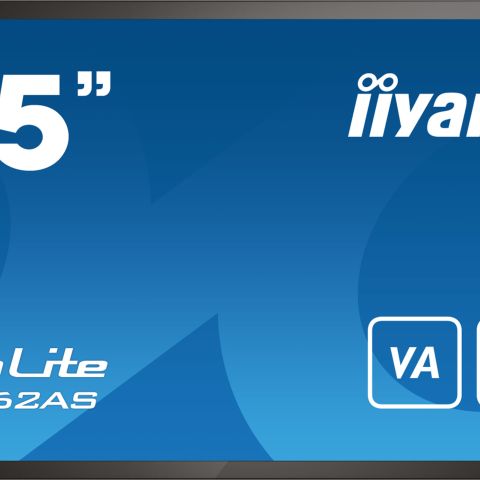 iiyama T5562AS-B1 affichage de messages Écran plat interactif 138,7 cm (54.6") VA 500 cd/m² 4K Ultra HD Noir Écran tactile Intégré dans le processeur Android 8.0 24/7