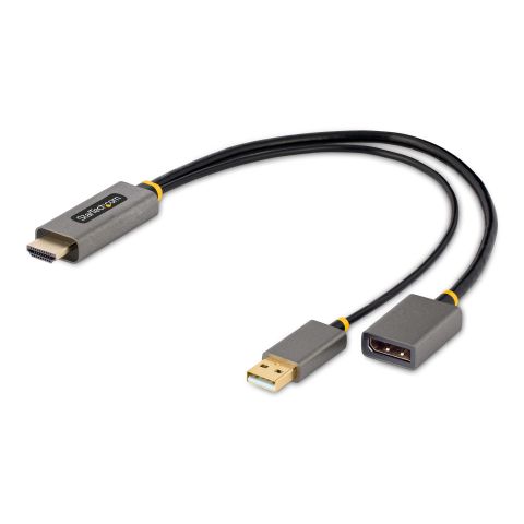 StarTech.com Adaptateur HDMI vers DisplayPort - Adaptateur HDMI vers DisplayPort de 30cm - Câble HDMI vers Displayport, Alimentation par Bus - Adaptateur HDMI 2.0 à DP 1.2, HDR - Convertisseur HDMI Displayport