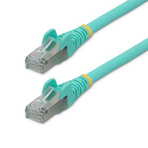 StarTech.com Câble Ethernet CAT6a 1,5m - Low Smoke Zero Halogen (LSZH) - 10 Gigabit 500MHz 100W PoE RJ45 S/FTP Cordon de Raccordement Réseau Snagless Turquoise avec Décharge de Tension