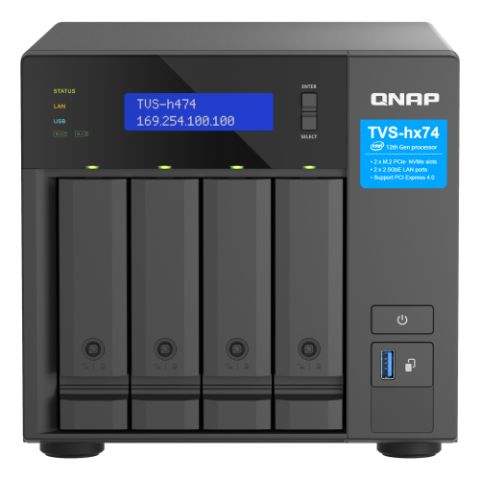 QNAP TVS-H474 NAS Tower Ethernet/LAN Noir G7400