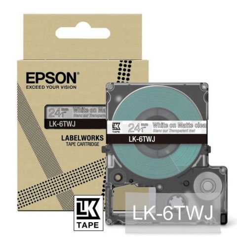 Epson LK-6TWJ Transparent, Blanc