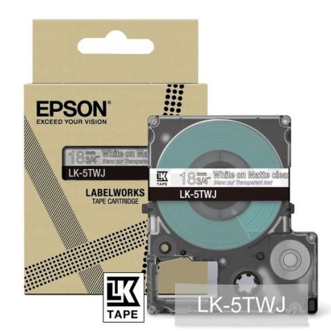 Epson LK-5TWJ Transparent, Blanc