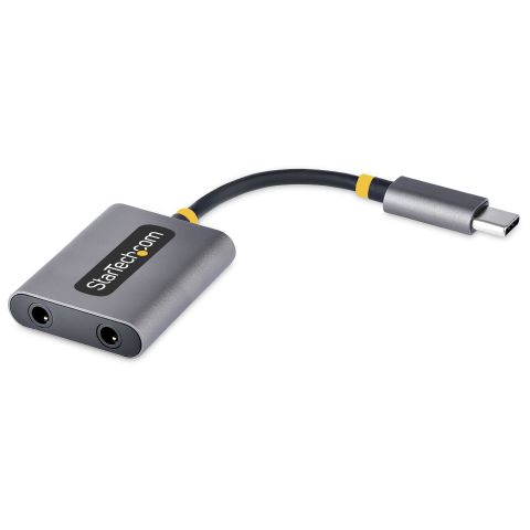 StarTech.com Adaptateur Casque USB-C - Splitter Audio, Double Casque USB Type C avec Entrée Micro - Adaptateur USB C vers Jack 3.5mm, DAC 3.5 mm - USB-C vers Jack Audio/Sortie Auxiliaire, DAC 24 Bits