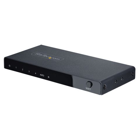 StarTech.com Switch HDMI 8K à 4 ports - Switch HDMI 2.1 4K 120Hz HDR10+, 8K 60Hz UHD - Commutateur/Switch HDMI 4 In 1 Out - Commutation de Source Auto/Manuelle - Adaptateur d'Alimentation et Télécommande Inclus