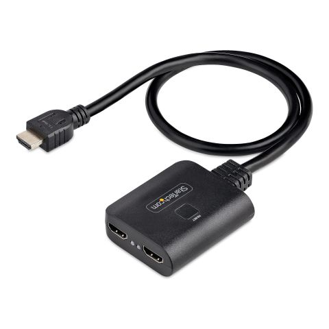 StarTech.com Répartiteur HDMI 2 Ports - Vidéo HDMI 2.0 4K 60Hz - Répartiteur HDMI 4K 1 Entrée 2 Sorties - Répartiteur 1x2 Affichage/Sortie HDMI, HDR/HDCP - Splitter avec Câble HDMI Intégré de 50 cm