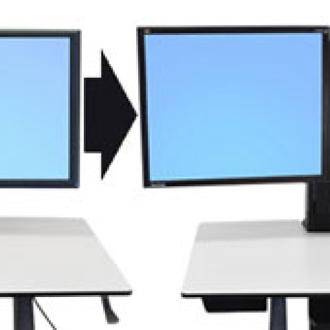 Ergotron WorkFit-C Convert-to-Dual Kit from Single HD Display