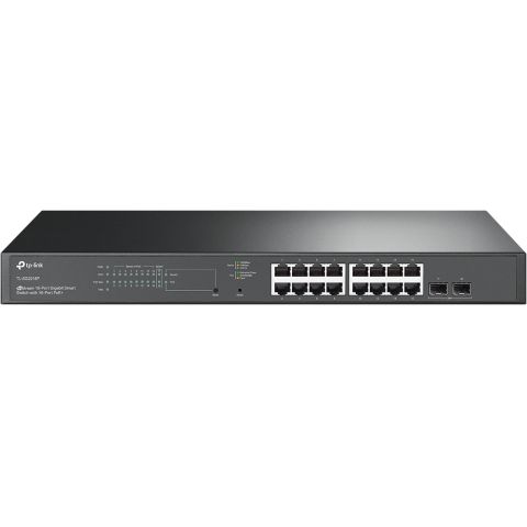 TP-Link TL-SG2218P commutateur réseau L2/L2+ Gigabit Ethernet (10/100/1000) Connexion Ethernet, supportant l'alimentation via ce port (PoE) 1U Noir