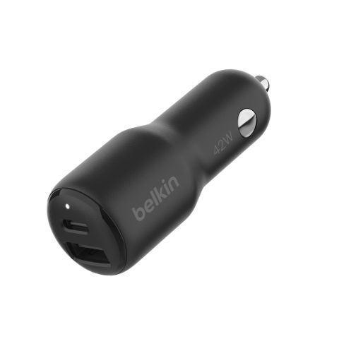 Belkin CCB005btBK Ordinateur portable, Smartphone, Tablette Noir Allume-cigare Charge rapide Intérieure