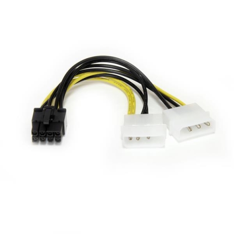 StarTech.com Câble adaptateur d'alimentation LP4 vers carte vidéo Express PCI 8 broches de 15 cm