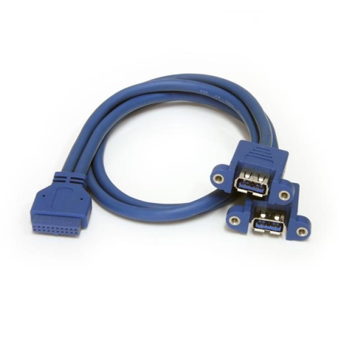 StarTech.com Câble USB 3.0 2 ports monté sur panneau – Câble USB A vers adaptateur carte mère F/F