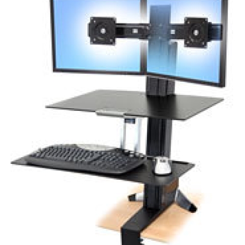 Ergotron WorkFit-S Dual Workstation with Worksurface Standing Desk