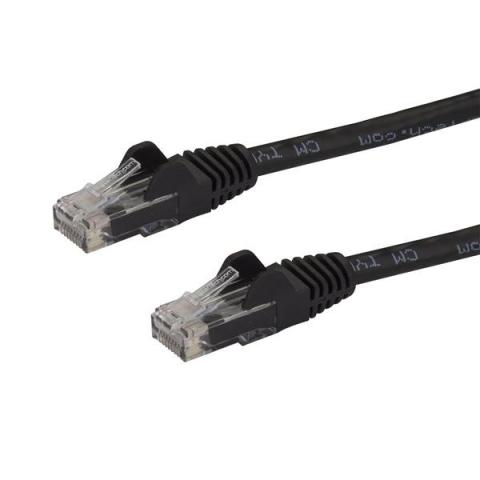 StarTech.com Câble réseau Cat6 Gigabit UTP sans crochet de 15m - Cordon Ethernet RJ45 anti-accroc - M/M - Noir