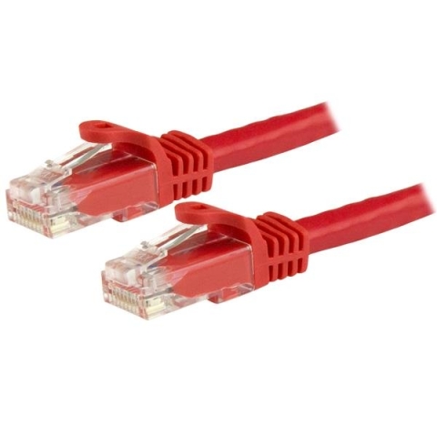 StarTech.com Câble réseau Cat6 Gigabit UTP sans crochet de 15m - Cordon Ethernet RJ45 anti-accroc - M/M - Rouge