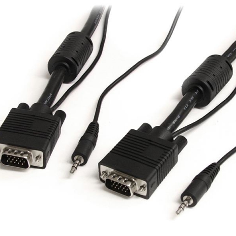 StarTech.com Câble vidéo coaxial pour écran VGA haute résolution 15 m avec audio HD15 M/M