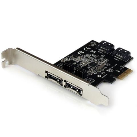 StarTech.com Carte contrôleur PCI Express avec 2 ports SATA III interne et  2 ports eSATA externe