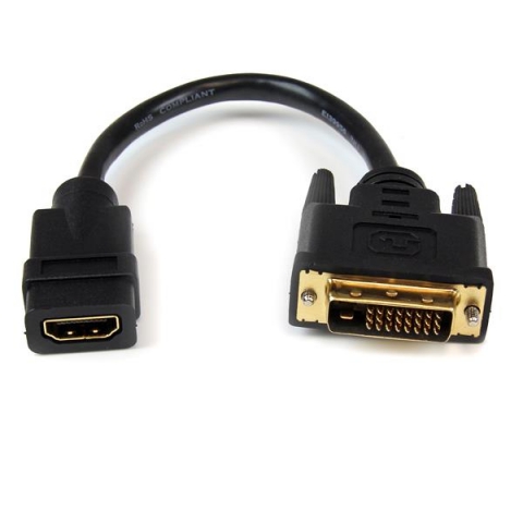 StarTech.com Câble adaptateur vidéo de 20 cm HDMI vers DVI-D - HDMI femelle vers DVI mâle