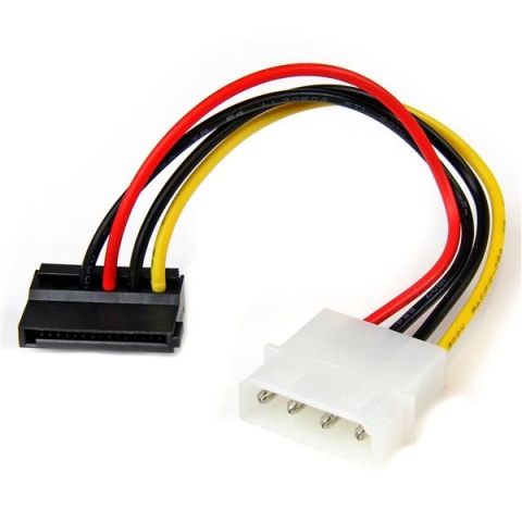 6in Molex to Left Angle SATA Adapter