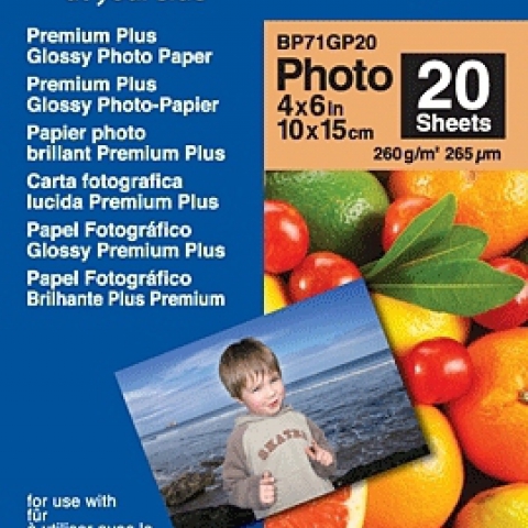 Brother BP71GP20 Premium Glossy Photo Paper papier photos Blanc