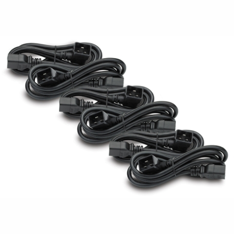 Power Cord Kit (6 ea), C19 / C20 (90 degree), 1.8m Noir 1,8 m