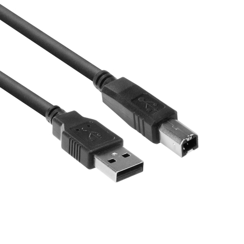 ACT USB 2.0, 0.5m câble USB 0,5 m USB A USB B Noir
