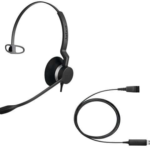 Jabra BIZ 2300 MONO NC 1X + Casque Avec fil Arceau Bureau/Centre d'appels Noir