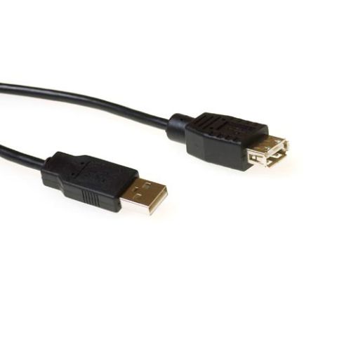 ACT USB 2.0 extension cable, 5.0m, Type A - A, Black câble USB 5 m USB A Noir
