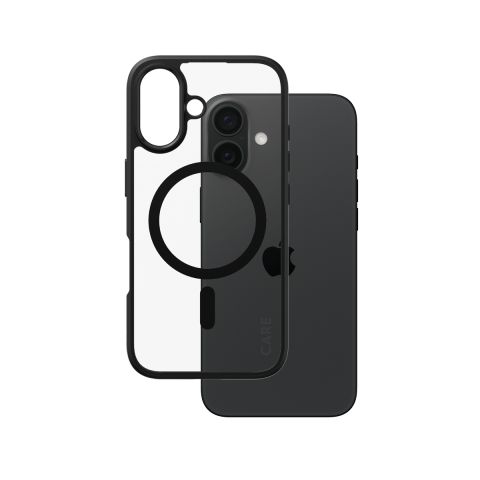 PanzerGlass CARE by ® Flagship Case Transparent Urban Combat w. Black Frame & MagSafe iPhone 16 coque de protection pour téléphones portables Housse Noir