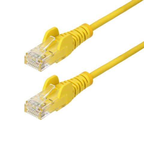 StarTech.com Câble Ethernet CAT6 Jaune Fin de 7m, Sans Accroc, 100W PoE, UTP, LSZH, Fil de Cuivre Pur 28AWG, Cordon Patch Réseau RJ45 avec Serre-Câble, Contrôlé Fluke