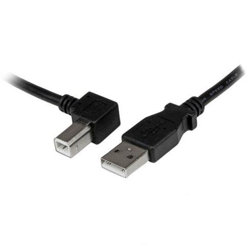 StarTech.com Câble USB 2.0 A vers USB B Coudé à Gauche Mâle / Mâle pour imprimante - 1 m - Noir