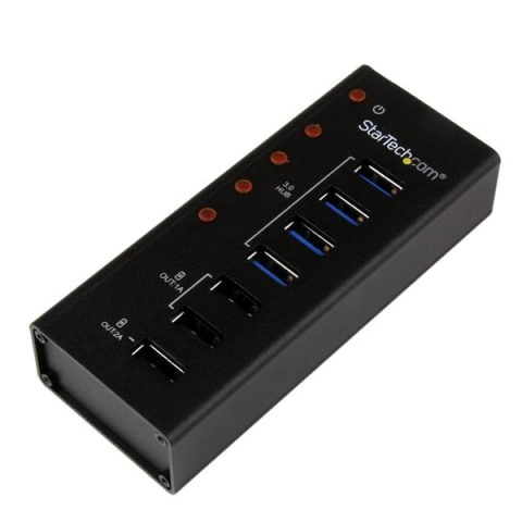 StarTech.com Hub USB 3.0 Alimenté de 4 ports avec Station de Recharge de 3 ports USB (2 x 1A, 1 x 2A)