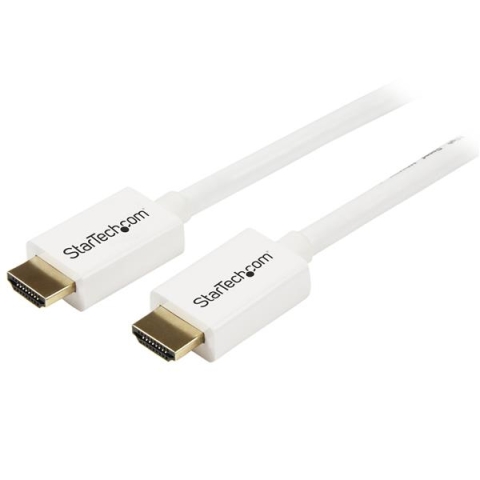 StarTech.com Câble HDMI haute vitesse Ultra HD 4k de 5m - Cordon HDMI CL3 pour installation murale - M/M - Blanc