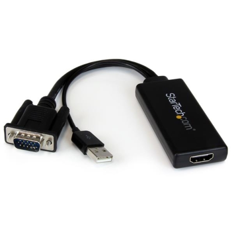 StarTech.com Adaptateur VGA vers HDMI avec audio et alimentation par USB – Convertisseur VGA vers HDMI portable – 1080p