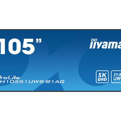 iiyama LH10551UWS-B1AG affichage de messages Panneau plat de signalisation numérique 2,66 m (104.7") LED 500 cd/m² Full HD Ultra large Noir 24/7