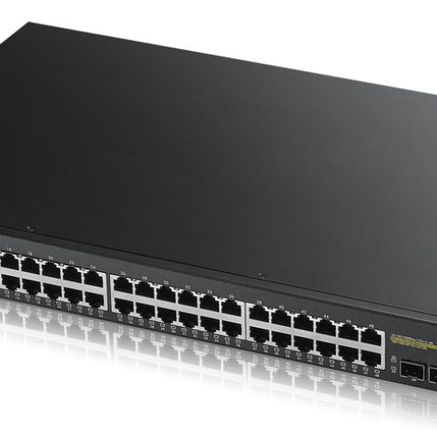 Zyxel GS1900-48HP Géré L2 Gigabit Ethernet (10/100/1000) Connexion Ethernet, supportant l'alimentation via ce port (PoE) Noir