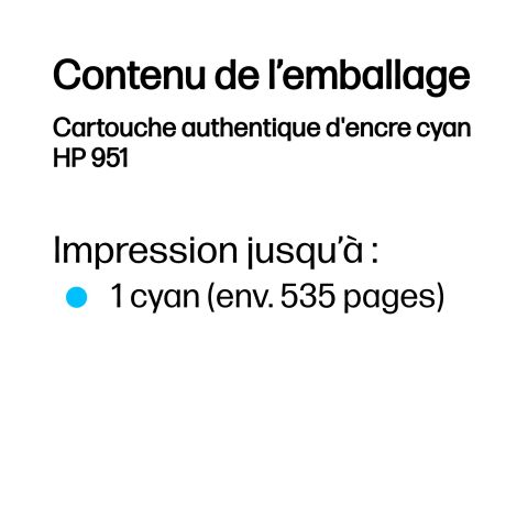 HP Cartouche authentique d'encre cyan 951