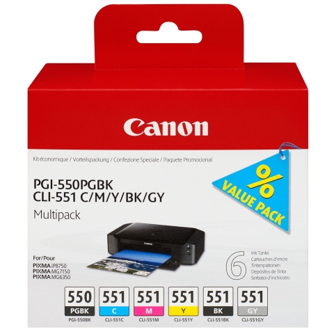 Canon PGI-550/CLI-551 PGBK/C/M/Y/BK/GY Multi Pack