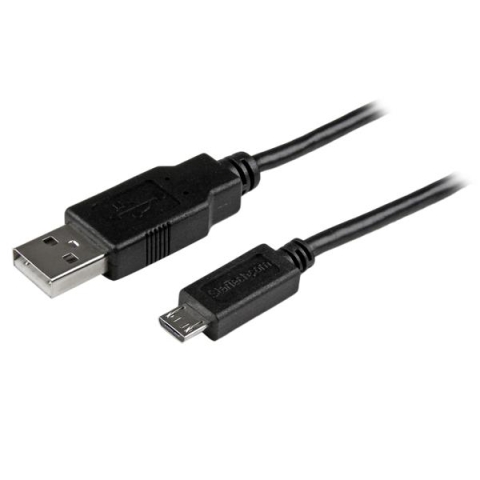 StarTech.com Câble de charge /synchronisation mobile USB A vers Micro B slim de 2 m pour smartphone et tablette - M/M - Noir