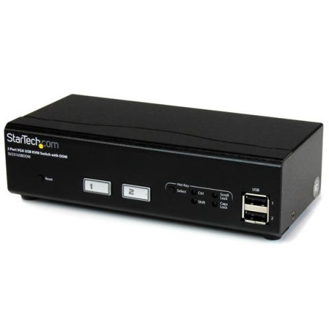 StarTech.com Switch KVM USB / VGA à 2 ports avec commutation rapide DDM et câbles