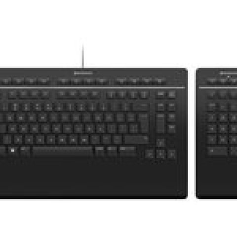 3Dconnexion Keyboard Pro with Numpad clavier USB + RF Wireless + Bluetooth QWERTY US International Noir